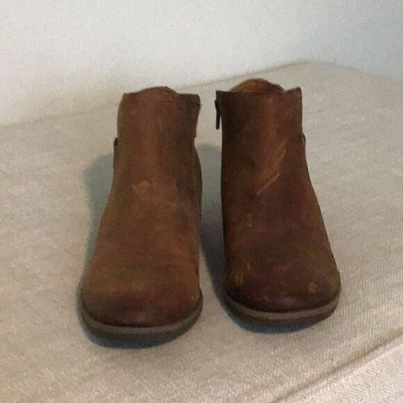 KORKS Sonya Ankle Leather Bootie Distressed Brown/Rust - Picture 2 of 8